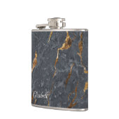 Cool Grey Gold Marble Texture Heupfles (Links)