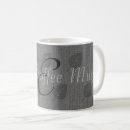 Cool Grey Leaf Pattern Monogrammed Goede Koffie Mo Koffiemok