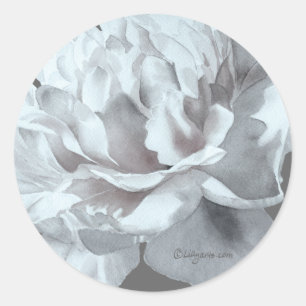 Cool Grey Peony Bruiloft Envelope Sticker