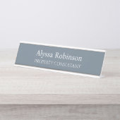 Cool Grey Professional Desk Nom Plaque (Devant)