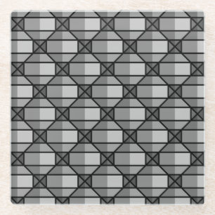 Cool Grey Shaded 3-dimensionaal patroon Glazen Onderzetter