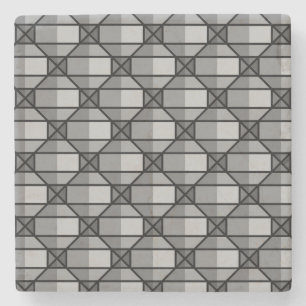 Cool Grey Shaded 3-dimensionaal patroon Stenen Onderzetter
