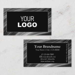 Cool Grey Zwart Houten Houten Stijl Lijst met Logo Visitekaartje