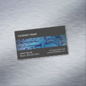 Cool grijs blauw circuit computer reparatie magnetisch visitekaartje (Voorbeeld)