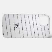 Cool grijs wit zwart gestreepte draadpatroon Monog Case-Mate iPhone Case (Achterkant (horizontaal))