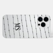 Cool grijs wit zwart gestreepte draadpatroon Monog iPhone Hoesje (Achterkant horizontaal)