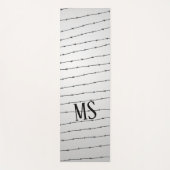 Cool grijs wit zwart gestreepte draadpatroon Monog Yogamat (Voorkant)