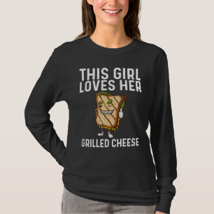 Cool Grilled Cheese Art for Girls Kinder Sandwich  T-shirt