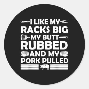 Cool grillen voor mannen vrouwen varkensvlees wrij ronde sticker