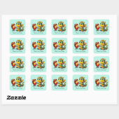 Cool grilling dragon ajouter Carré texte Sticker (Feuille)