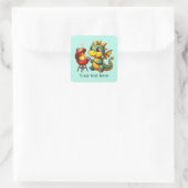 Cool grilling dragon ajouter Carré texte Sticker (Sac)