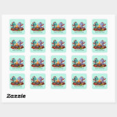 Cool grilling dragon ajouter Carré texte Sticker (Feuille)