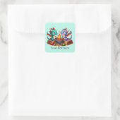 Cool grilling dragon ajouter Carré texte Sticker (Sac)