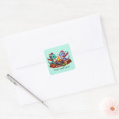 Cool grilling dragon ajouter Carré texte Sticker (Enveloppe)