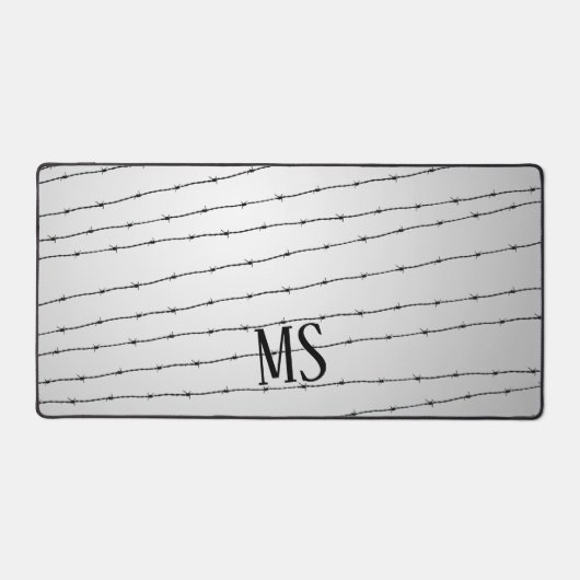 Cool gris blanc noir barbelé motif Monogramme (Recto)