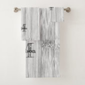 Cool gris imprimé bois de bambou Monogramme (En situation)