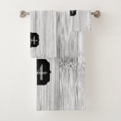 Cool gris imprimé bois de bambou Monogramme (En situation)