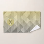 Cool gris jaune Ombre motif géométrique Moonogramm (Serviette à main)