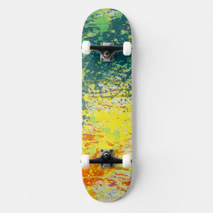 Cool Groen Geel Oranje Geschilderd Skateboard