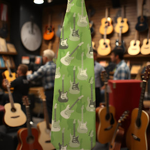 Cool groene gitaren voor stijlvolle muzikant, muzi stropdas