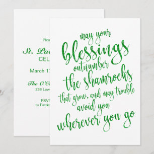 Cool groene glitters St. Patrick's Day-feest Kaart