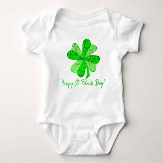 Cool Groene Ierse Klaver Patrick's Day Romper (Voorkant)