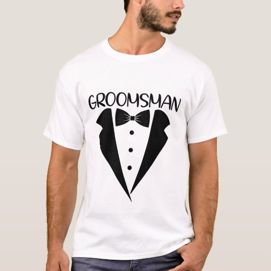 Cool Groomsman Trouwwoordkunst T-shirt (Voorkant)