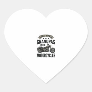 Cool grootvaders rijden motorfietsen Vintage Biker Hart Sticker