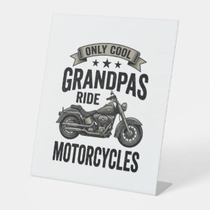Cool grootvaders rijden motorfietsen Vintage Biker Reclamebord Met Voetstuk