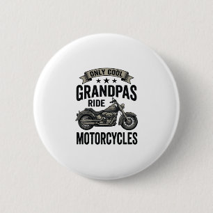 Cool grootvaders rijden motorfietsen Vintage Biker Ronde Button 5,7 Cm