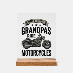 Cool grootvaders rijden op motorfietsen Vintage Bi Acryl Bord