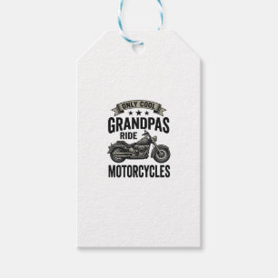 Cool grootvaders rijden op motorfietsen Vintage Bi Cadeaulabel