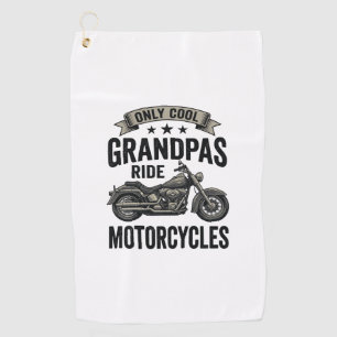 Cool grootvaders rijden op motorfietsen Vintage Bi Golfhanddoek