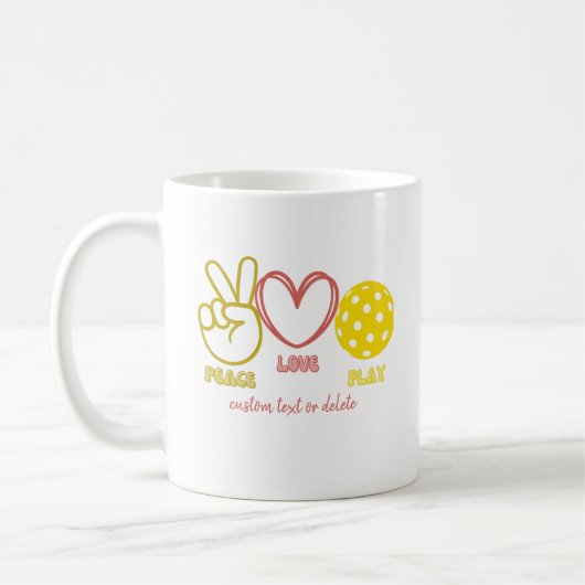 Cool Groovy Peace Love Pickleball Custom Koffiemok (Links)