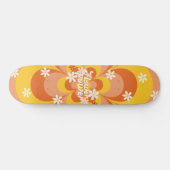Cool Groovy Retro Flower Power Skateboard (Horizontaal)