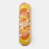Cool Groovy Retro Flower Power Skateboard (Voorkant)