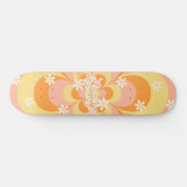 Cool Groovy Retro Flower Power Skateboard (Horizontaal)