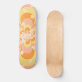 Cool Groovy Retro Flower Power Skateboard (Voorkant)