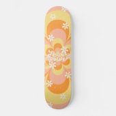 Cool Groovy Retro Flower Power Skateboard (Voorkant)