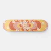 Cool Groovy Retro  Flower Power Skateboard (Horizontaal)