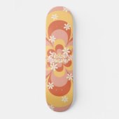 Cool Groovy Retro  Flower Power Skateboard (Voorkant)