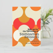 Cool Groovy Retro verjaardagsfeestje Kaart (Staand voorkant)