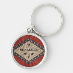 Cool Grunge Arkansas Vlag Sleutelhanger