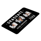 Cool Grunge Black 3 Foto Afstuderen Aankondiging Magneet (Linkerzijde)