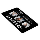 Cool Grunge Black 3 Foto Afstuderen Aankondiging Magneet (Rechterzijde)