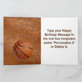Cool Grunge Carte d'anniversaire de basket-ball pe (Intérieur)