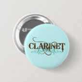 Cool Grunge Clarinet Music Gift Ronde Button 5,7 Cm (Voorkant /achterkant)