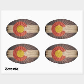 Cool Grunge Colorado Flag Ovale Sticker (Vel)