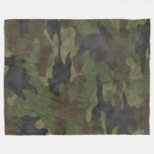 Cool Grunge Green Camo Couvertures en polaire pers (Devant (Horizontal))