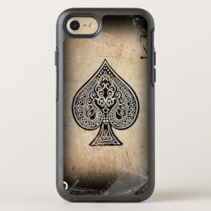 Cool Grunge Hip Retro Artistieke Poker Aas van Sch OtterBox Symmetry iPhone 8/7 Hoesje